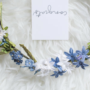 มงกุฎดอกไม้ประดิษฐ์ Handmade Paper Floral Crown - Wild Blue